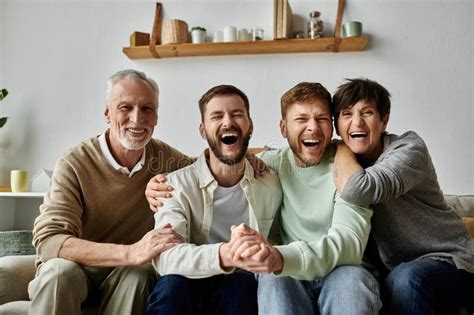 A Gay Couple Sits With Parents Stock Image Image Of Inside Parents