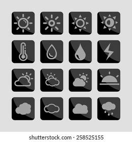 Weather Icon Set Stock Vector (Royalty Free) 258525155 | Shutterstock