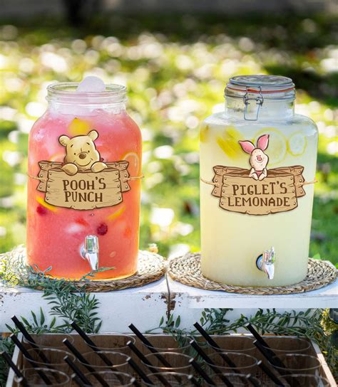 Printable Winnie The Pooh Party Drink Label Hundred Acre Wood Party