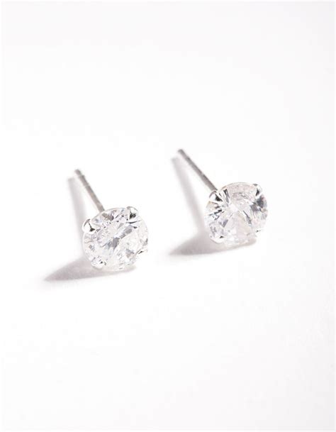 5mm Diamond Simulant Stud Earrings Lovisa