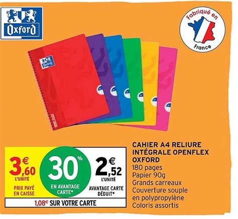 Promo Cahier A Reliure Int Grale Openflex Oxford Chez Intermarch