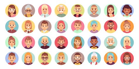 Cartoon avatars people different sexes ages Vector Image