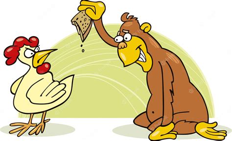 Premium Vector | Monkey and chicken