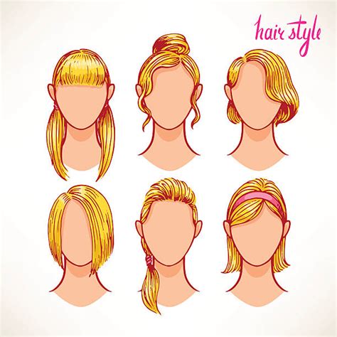 Long Straight Blonde Hair Drawing Illustrations Royalty Free Vector