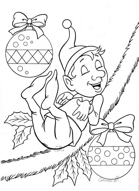 Christmas Elf Coloring Pages