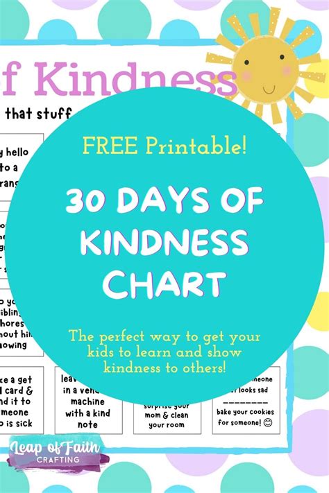 Acts Of Kindness For Kids With Free Printable Kindness Calendar Leap