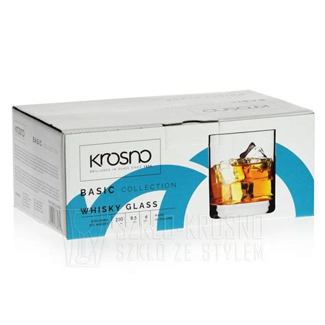 Proste szklanki do whisky drinków KROSNO Basic Glass 250ml Szklo