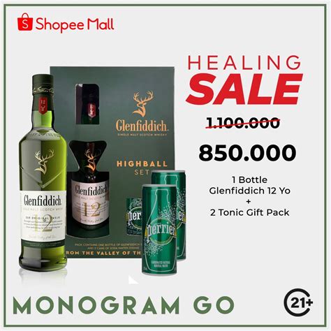 Jual Healing Sale Glenfiddich 12 Years Old 700ml 2 Can Perrier Soda