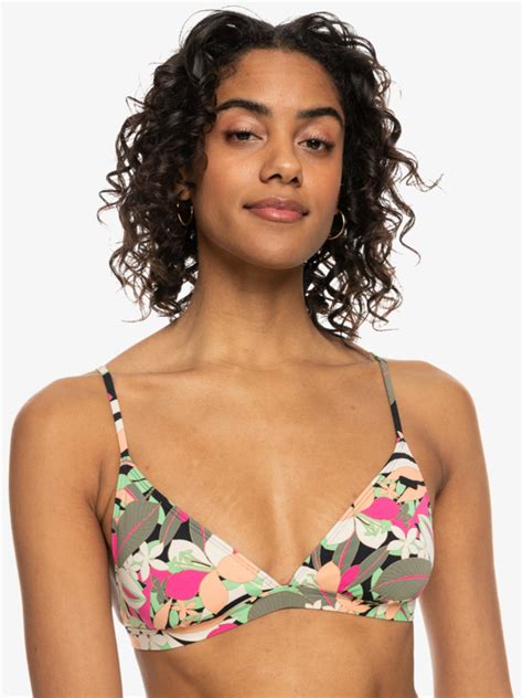 Printed Beach Classics Fixed Triangle Bikini Top Roxy