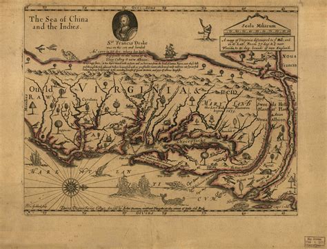 Original Map Of Virginia Colony