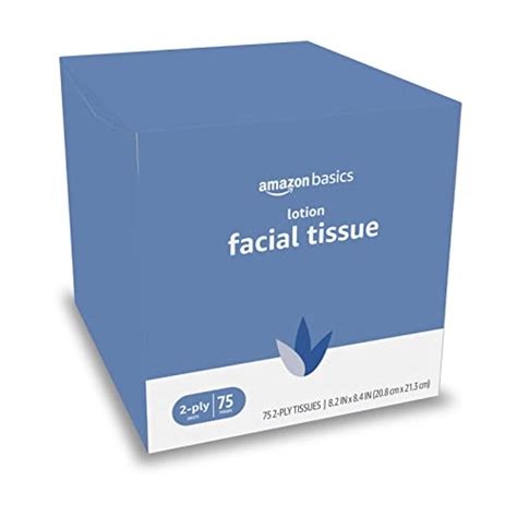 Amazon Basics Facial Tissue With Lotion 75 Tissues Per Box 18 Cube