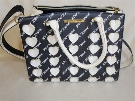 Vintage Unique Betsey Johnson Black And White Purse W Gem