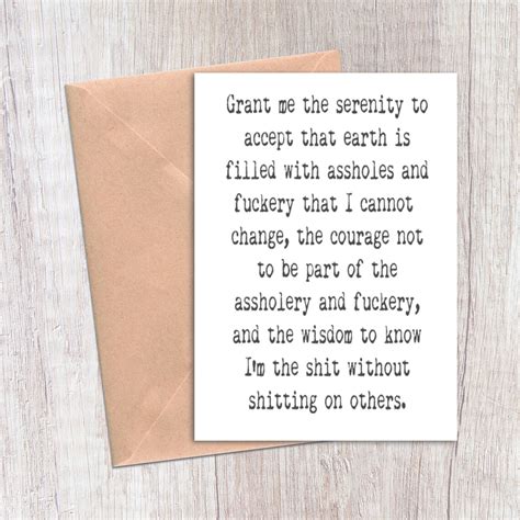 Snarky Serenity Prayer Card Funny Serenity Prayer Card Joke Card