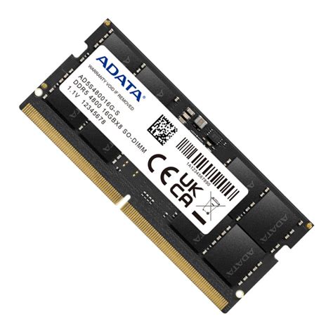 ADATA DDR5 4800 Mhz SO DIMM RAM Untuk Laptop 16GB Hitam Single Tray