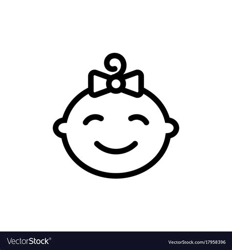 Cute baby face thin line icon outline symbol Vector Image