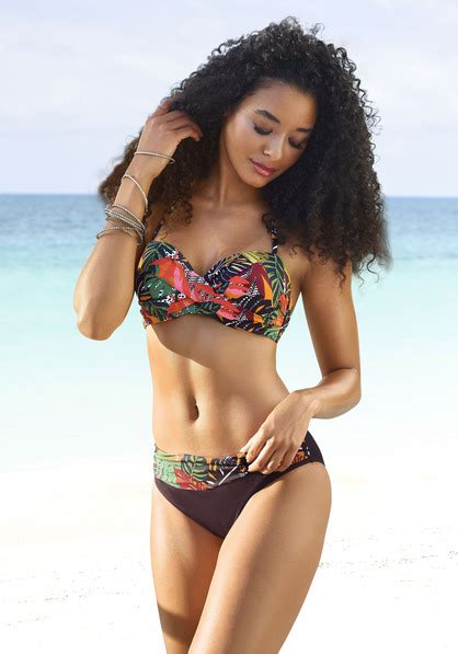 Vivance Bügel Bandeau Bikini Foglia braun bedruckt Cup B 34