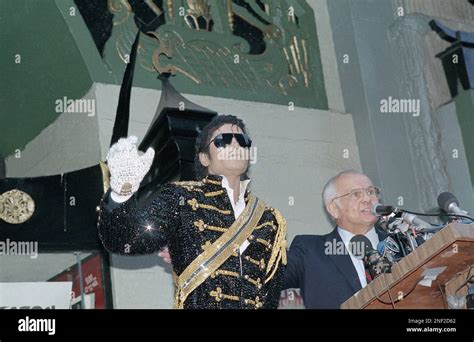 Michael Jackson is shown at his Hollywood Walk of Fame ceremony on Nov ...