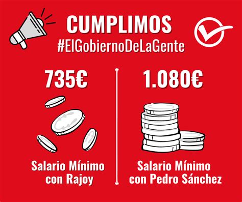 El Gobierno de Pedro Sánchez incrementa el SMI hasta los 1 080