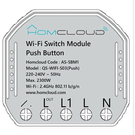 Homcloud Modulo Pulsante Intelligente Wi Fi Da Incasso