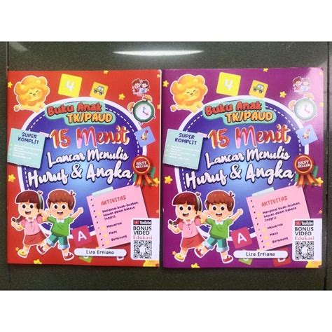 Jual Buku Anak Tk Paud Lancar Menulis Huruf Angka Cover Isi Sama