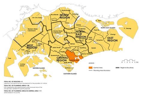 Singapore Planning Area Map