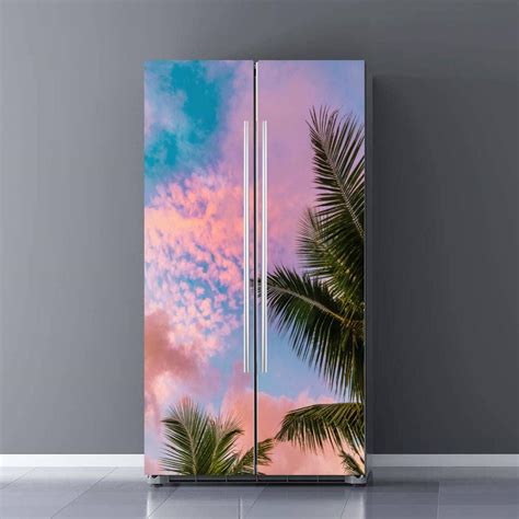 Amazon Self Adhesive Vinyl Refrigerator Wrap Set Palm Trees