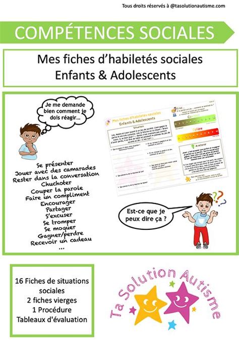 Mes Fiches D Habilet S Sociales Enfants Et Adolescents Ta Solution