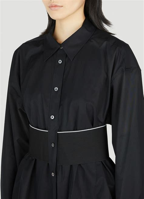 Alexander Wang Logo Waistband Shirt Dress In Black Alexander Wang