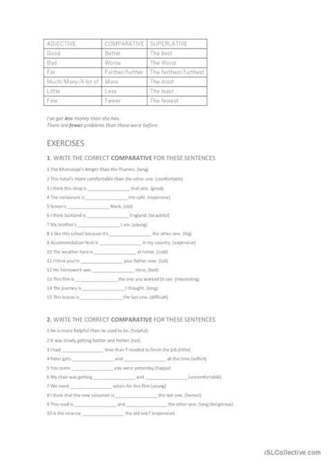 COMPARATIVES AND SUPERLATIVES Français FLE fiches pedagogiques pdf doc