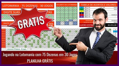 Como Ganhar Na Lotomania Jogando 75 Dezenas Em 30 Jogos Planilha