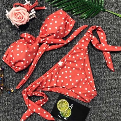 MAILLOT DE BAIN Maillot De Bain Rose Sexy Mini Col Licou Bikini String Tankini Pour Femmes