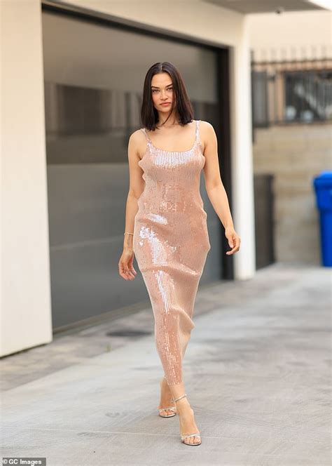 Shanina Shaik Gets Caught Out By The Sun In A See Through Light Pink