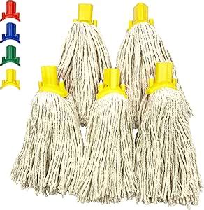 Mop Heads Replacement Colour Coded Self Threading Socket Cotton Mop