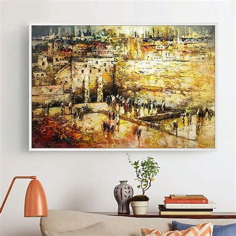 Mintura Handmade Wailing Wall Jerusalem Landscape Oil Paintings On