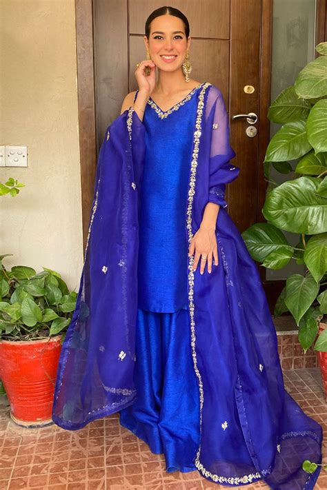 Buy Latest Silk Royal Blue Sharara Suit Lstv