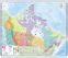 Large Canada Wall Map Political Hanging Bars