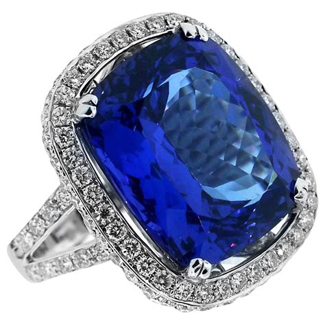 Tanzanite Ring With Diamonds White Gold For Sale At 1stDibs Tanzanite