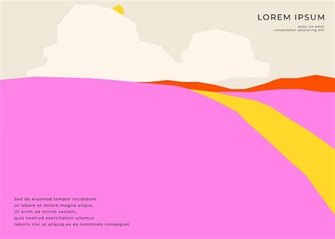 Paisagem abstrata colorida céu campo e montanha modelos de papel de