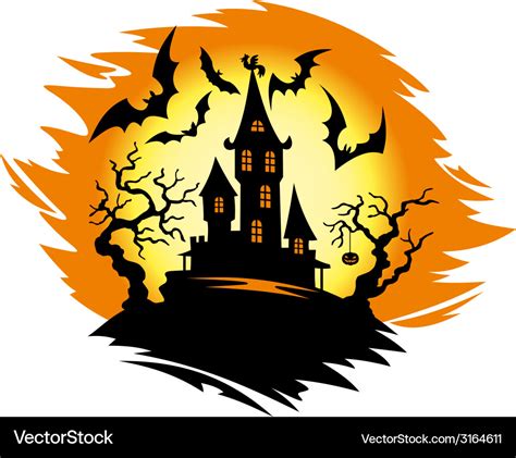 Halloween castle Royalty Free Vector Image - VectorStock