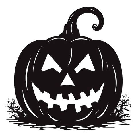 Ilustración vectorial de la silueta de la calabaza de halloween aislada