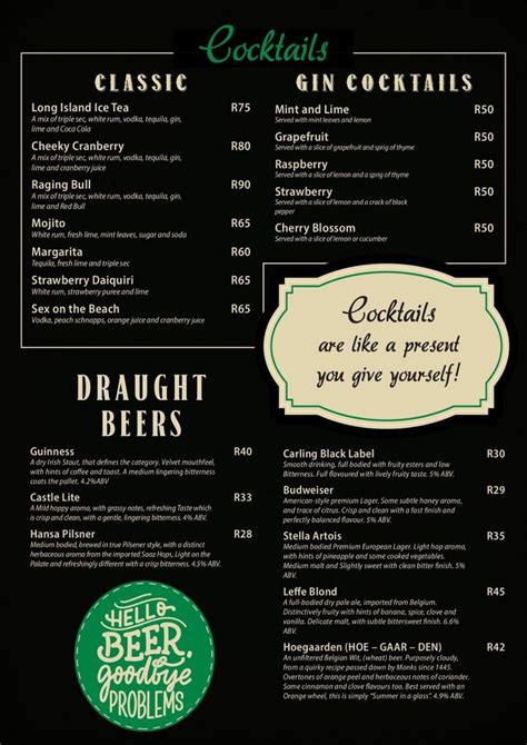 Cocktail Menu – Mulligan's