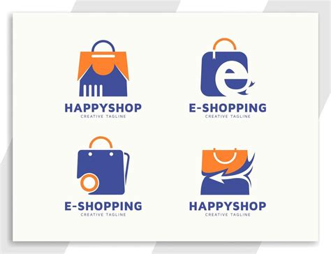 Modern online shop e-commerce logo collection 8321604 Vector Art at ...