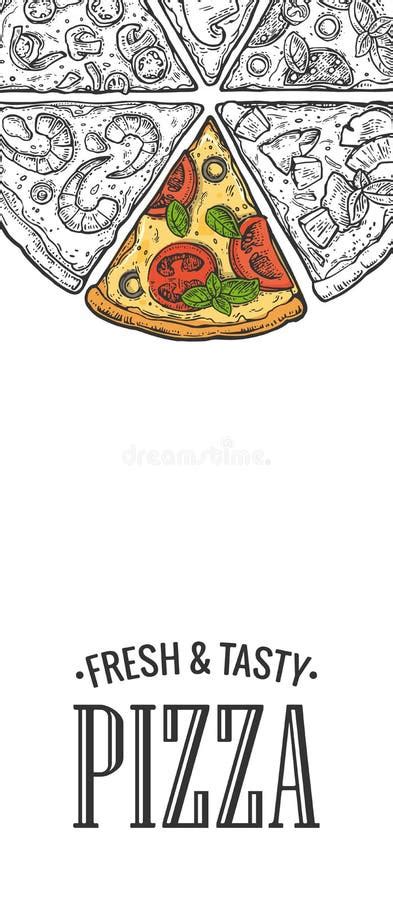 Poster Con Rebanada Pizza Pepperoni Hawaiana Margherita Mexicana