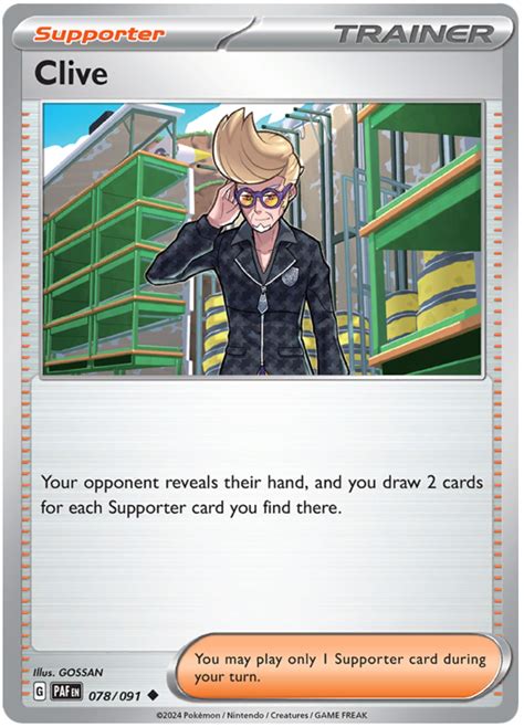 Clive Paldean Fates Pokemon Card