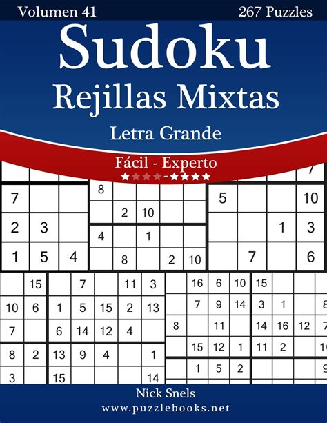 Sudoku Rejillas Mixtas Impresiones con Letra Grande De Fácil a