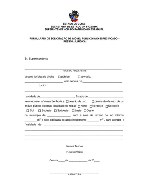 Fillable Online SSPSecretaria De Segurana Pblica Do Estado De Gois Fax