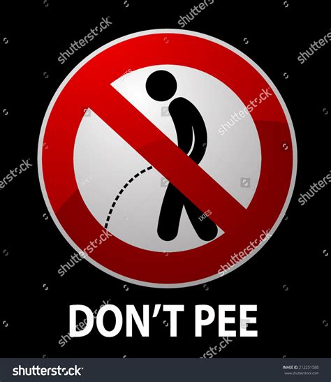 No Peeing Symbol Stock Vector Illustration 212251588 Shutterstock