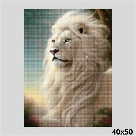 Majestic White Maned Lion Diamond Art World