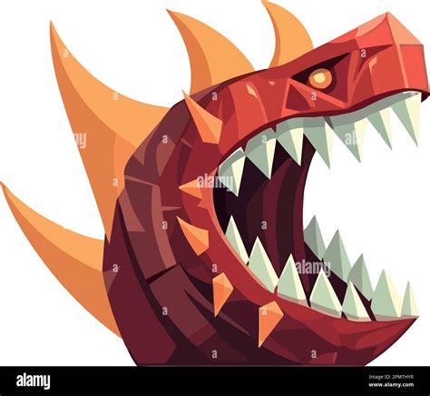 Furious dragon mascot with sharp teeth screaming Stock Vector Image & Art - Alamy