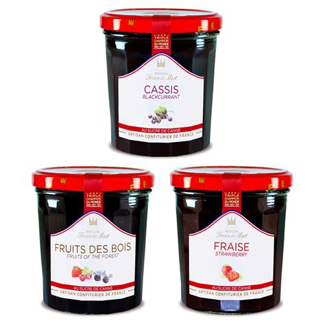 Lot De Confitures De Fruits Rouges Fraise Cassis Et Fruits Des Bois